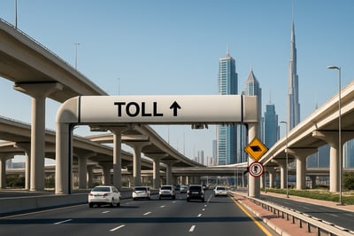 Modern toll road infrastructure in Dubai Modern toll road infrastructure in Dubai